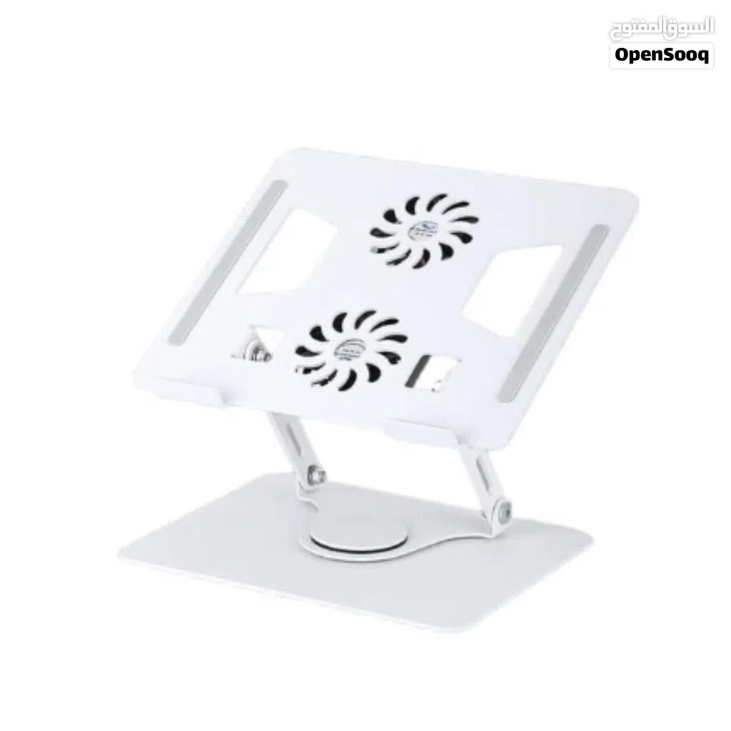 Aluminum Alloy Laptop Cooling Holder 360 Rotating Laptop Holder Rack With 2 FAN STAND MD