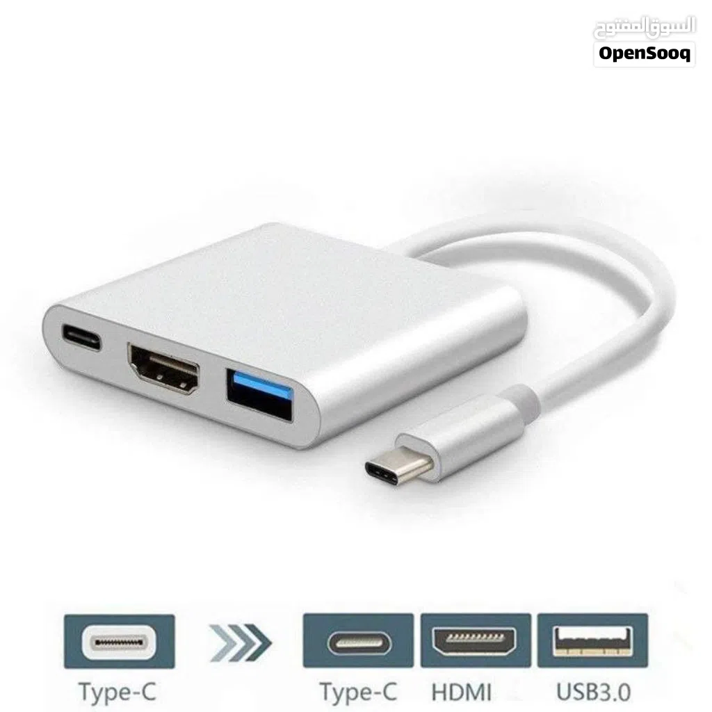 Converter 3 in 1 - Type-C to HDMI + USB + Type-C