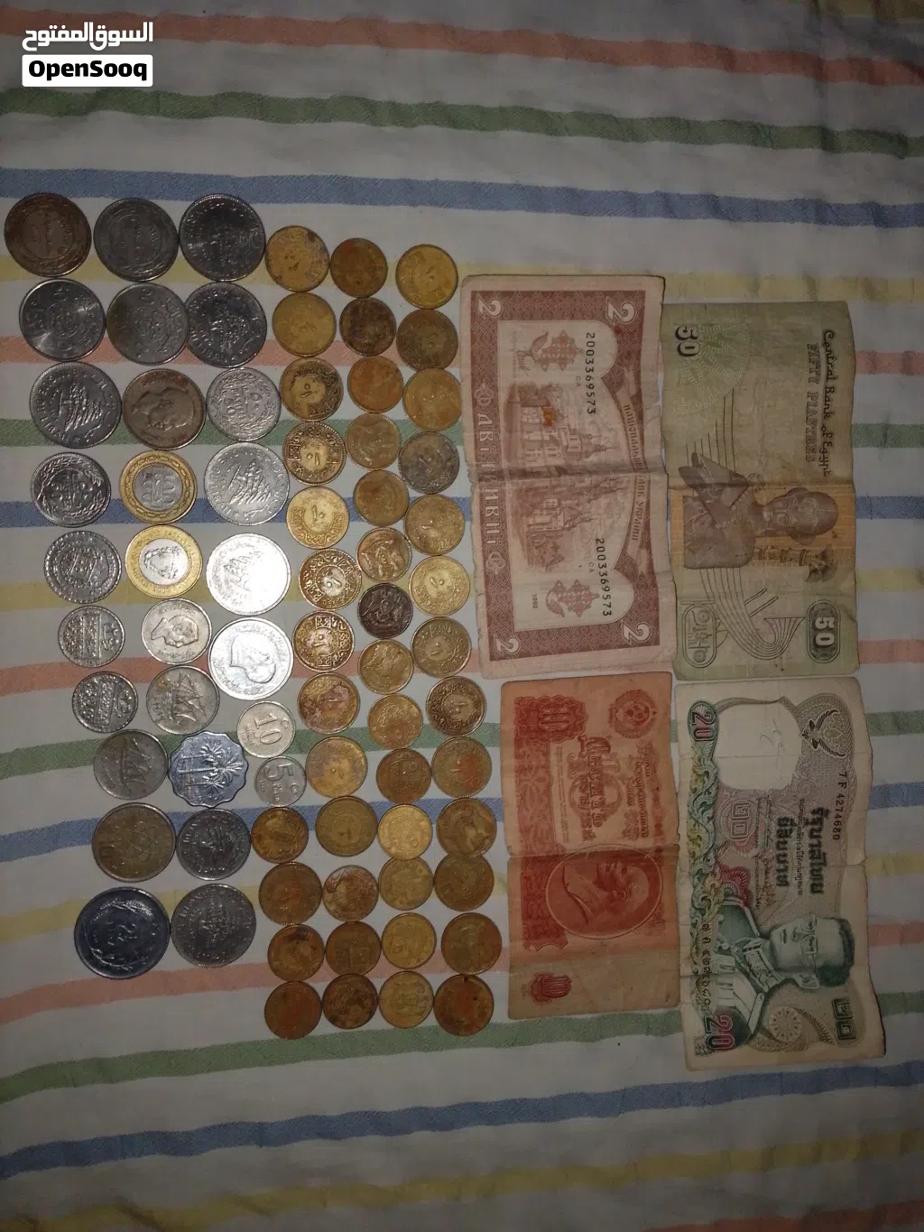 ألبوم كامل عملات ورقية ومعدنية قديمة ونادرة (سوريا، مصر، الخليج، دول عالمية) في حلب