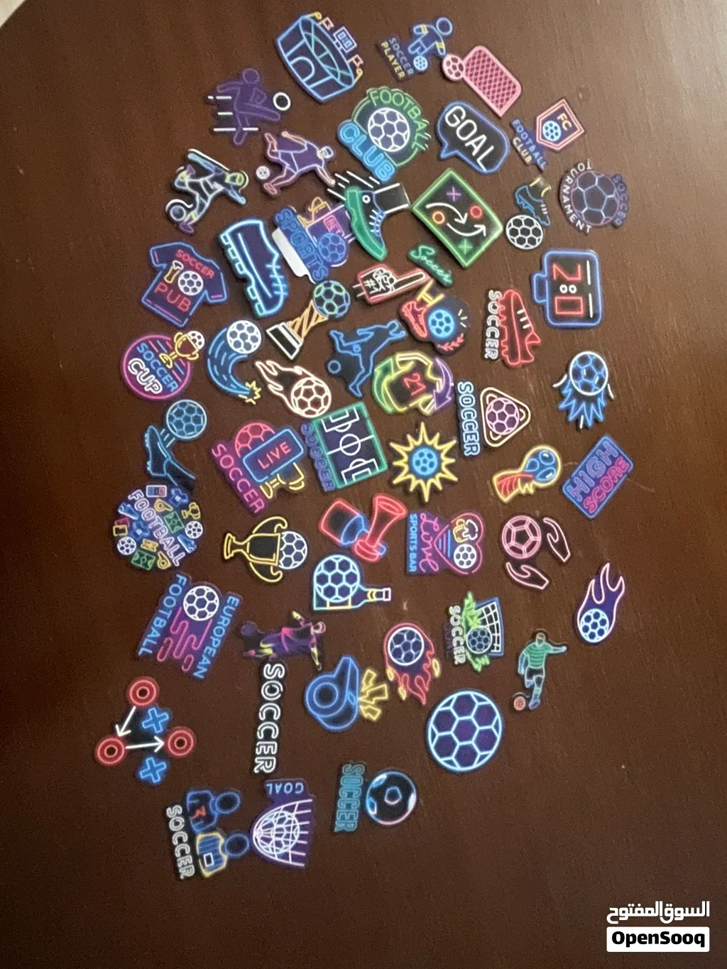 Glow in the dark football stickers