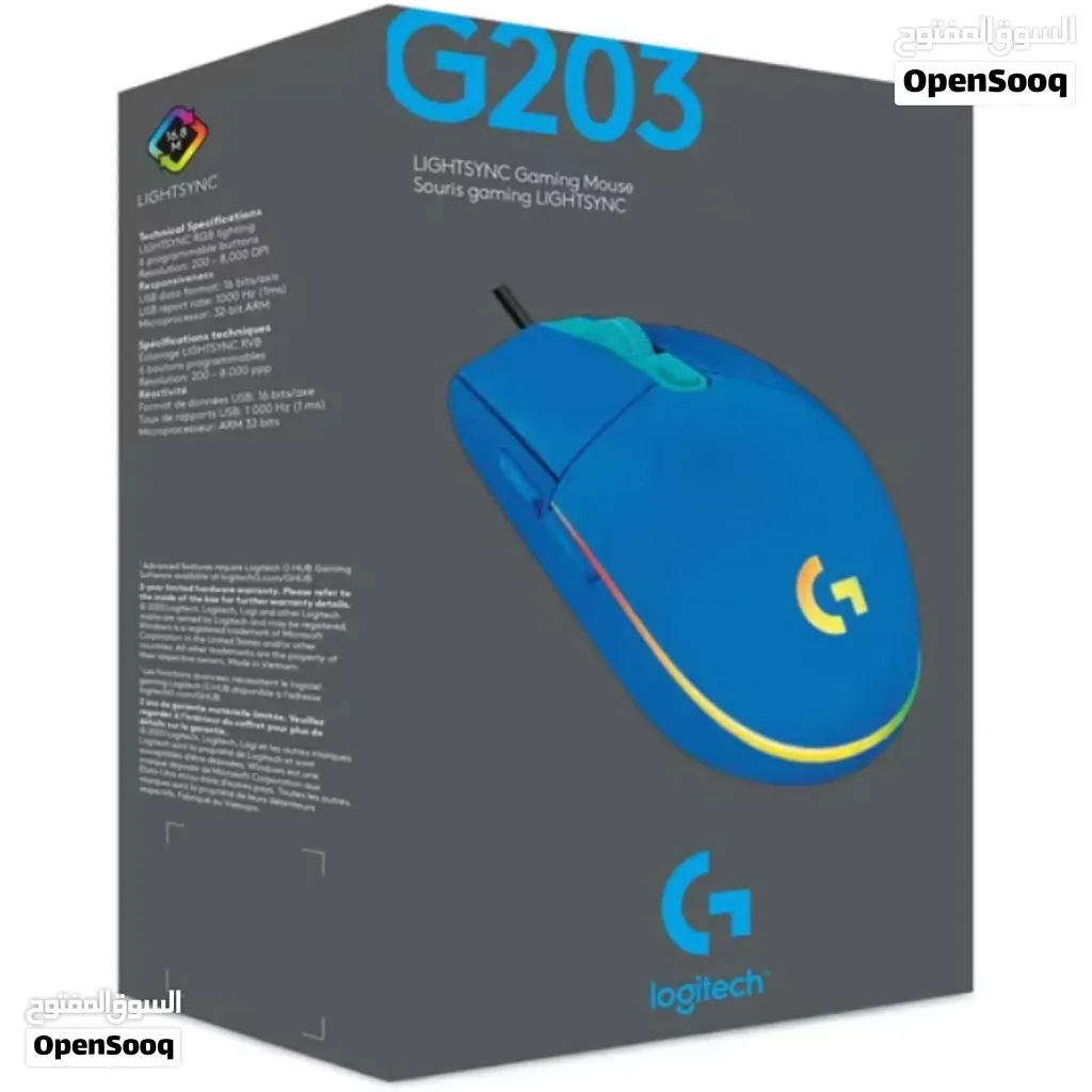 ماوس لوجيتيك سلكي اصلي LOGITECH USB WIRED MOUSE 8000 DPI