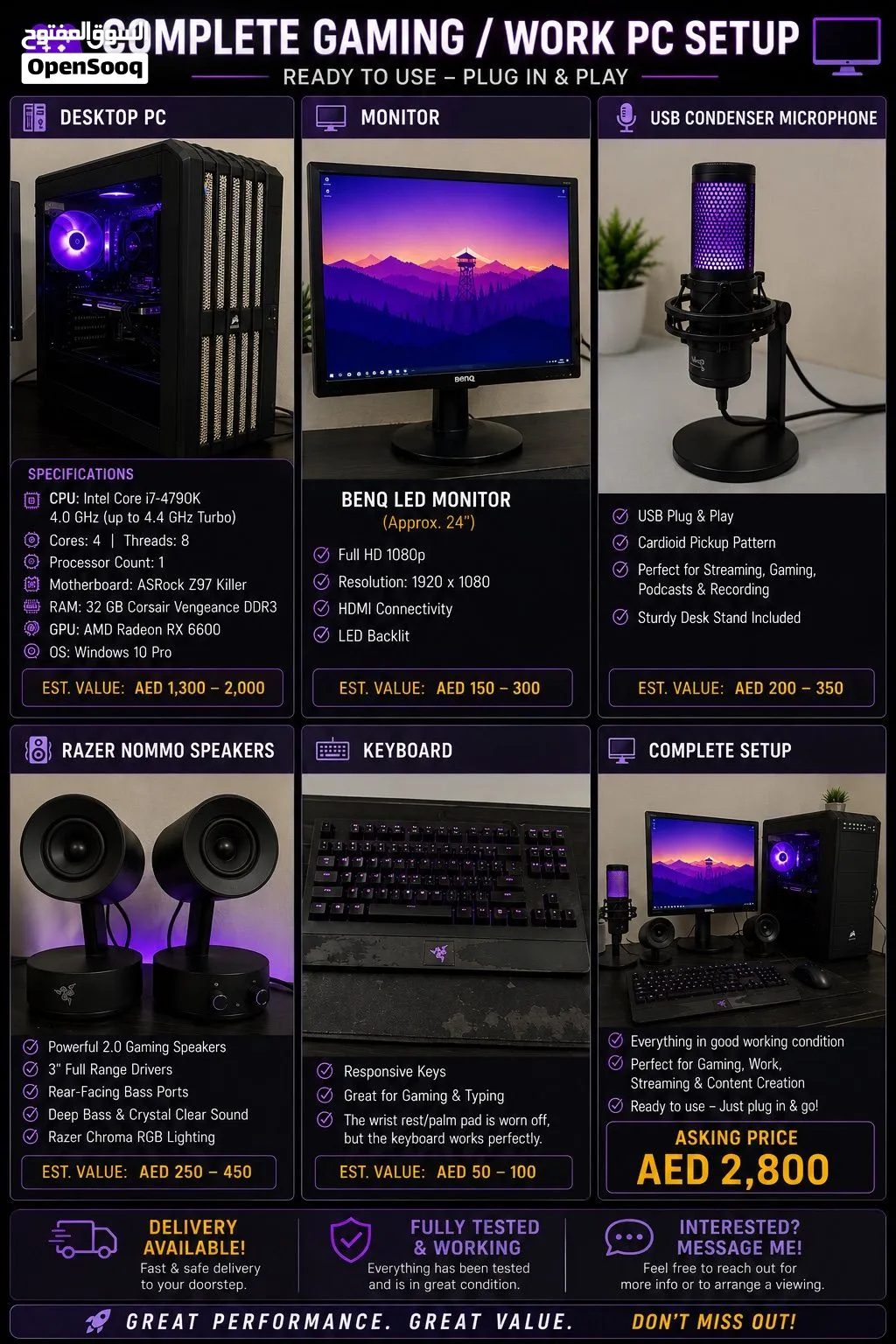 Gaming / Work PC Setup – Complete Setup – Ready to Use