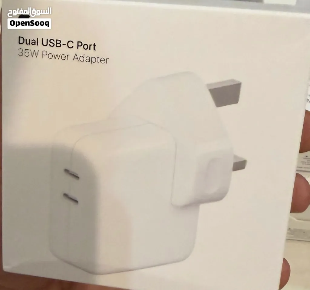 منغذين usb-c تايب سي و المنفذين يعملو بنفي القهوه ف وقت واحد Apple port شاحن ابل 35w