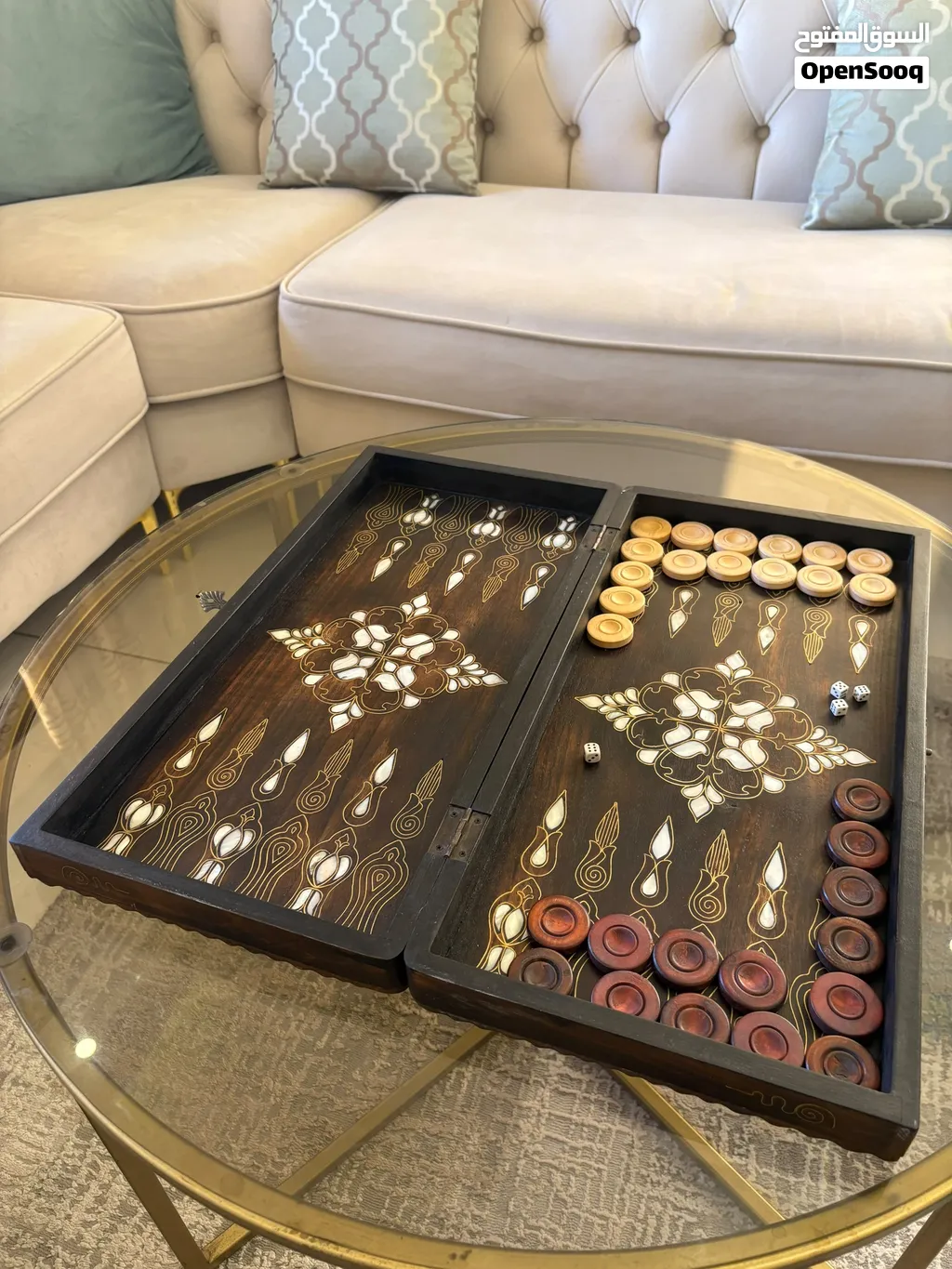 طاولة زهر دمشقية فاخرة