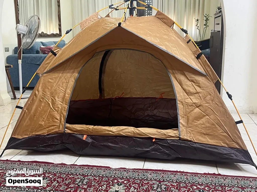 خيمة توماتيك صحراوي 2*1.5 متر مع شباك وباب وناموسيه للشباك والباب مع اوتاد