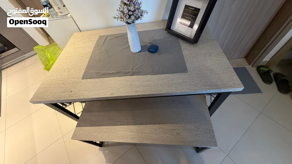 Modern Wooden Dining Table with Benches