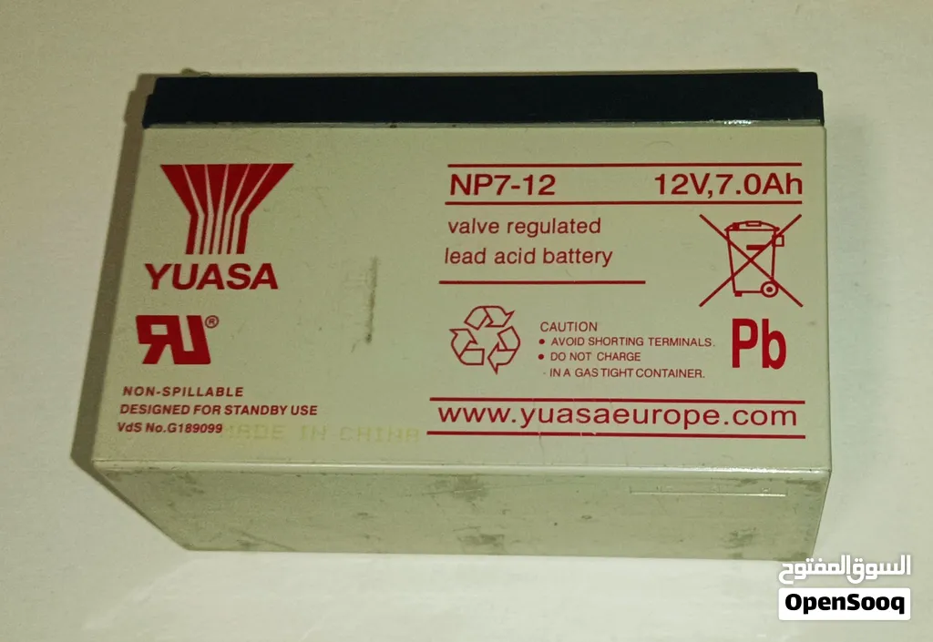 بطارية يواسا الأصلية Yuasa NP7-12 (كالمجففة)