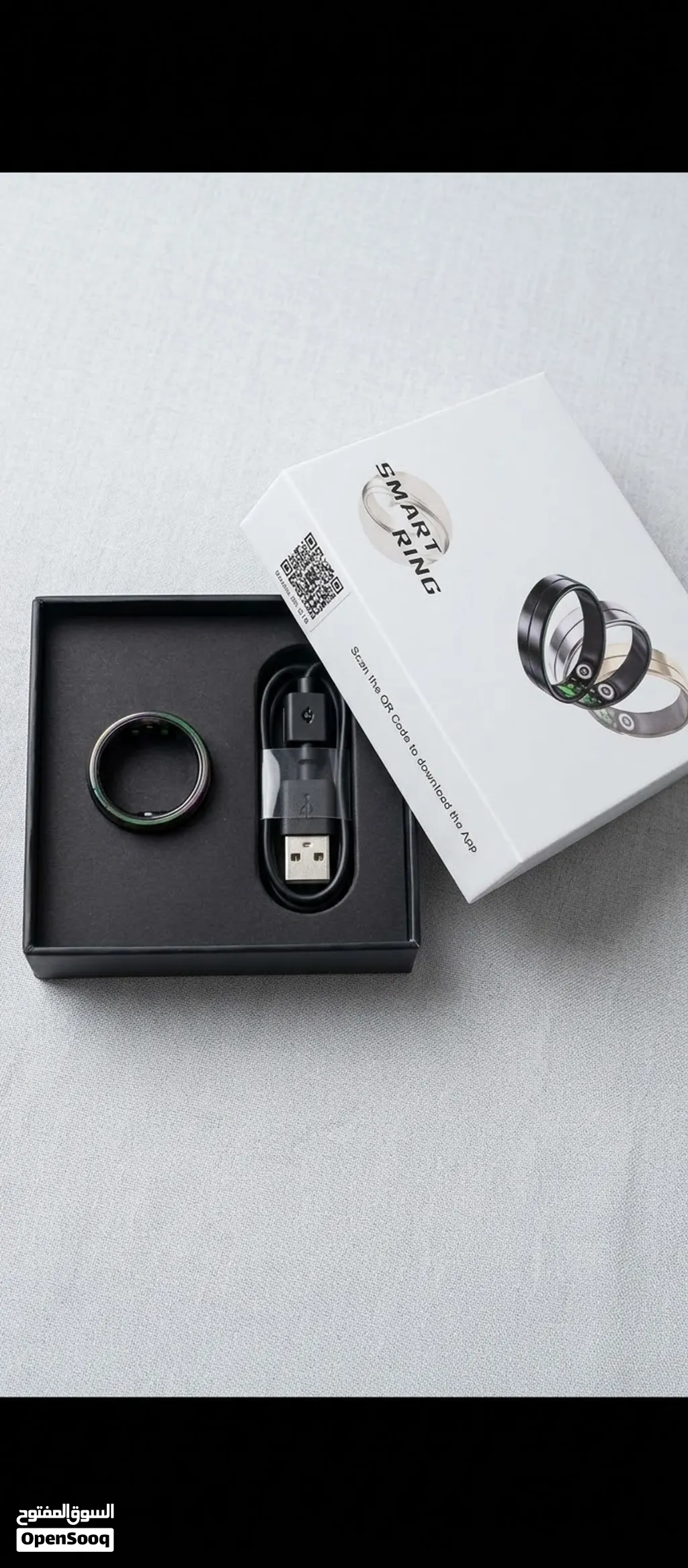 المعلومات والتفاصيل حول هذا النوع من الخواتم الذكية التجارية (Smart Ring) الموضح في الصورة:ال الميز
