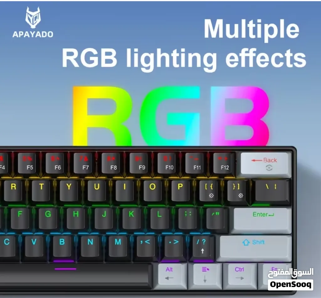Apayado K61 Mechanical Keyboard Red Switches 60% 61 Keys Best Condition Modded No problem