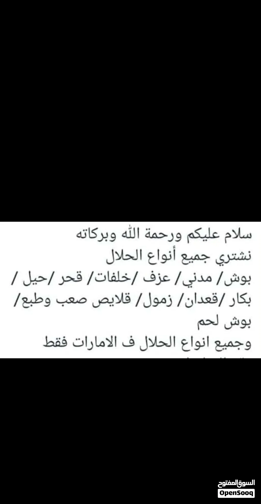نشتري جميع انواع الحلال