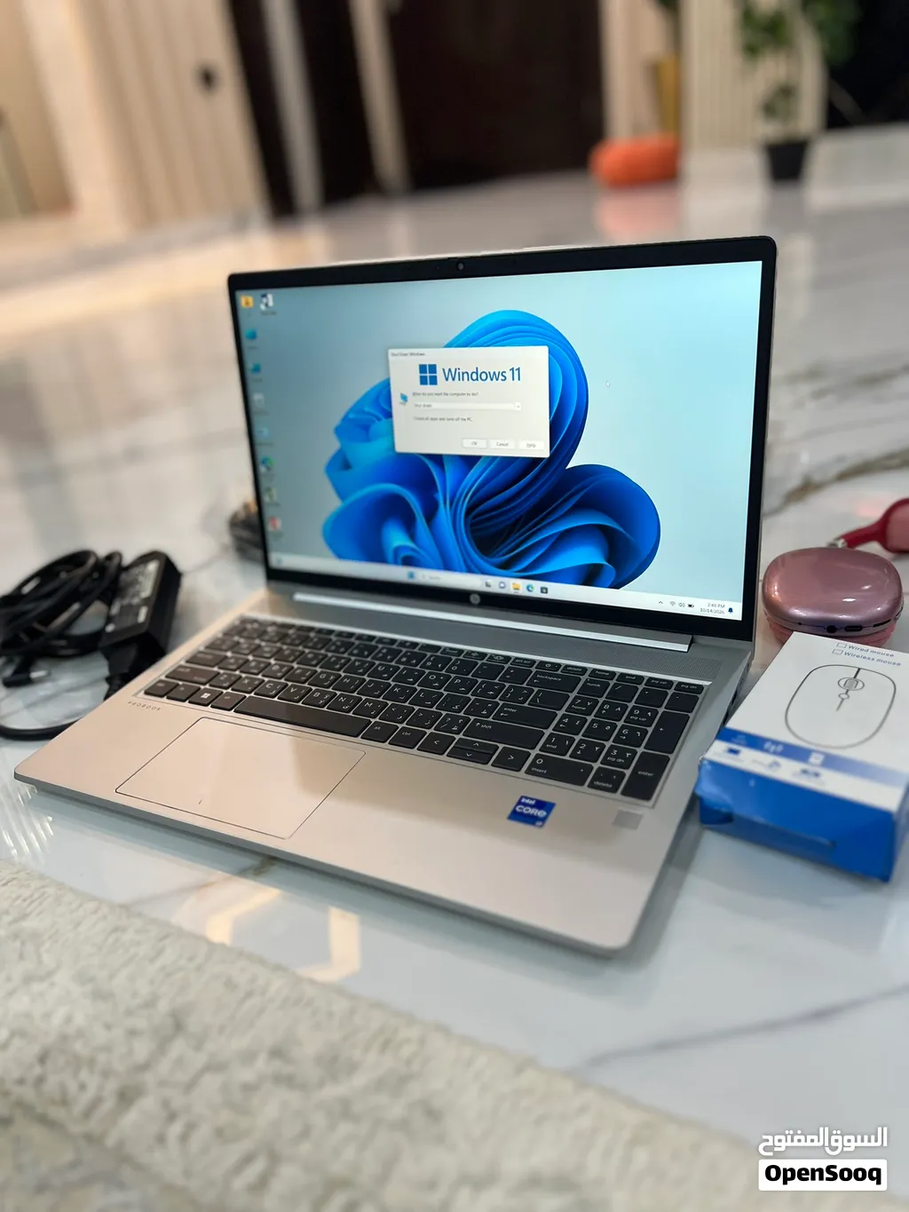 لابتوب HP معدن PROBOOK Core i7 جيل ثاني عشر الجهاز متل لجديد مع عدة هدايا بسعر مرتب