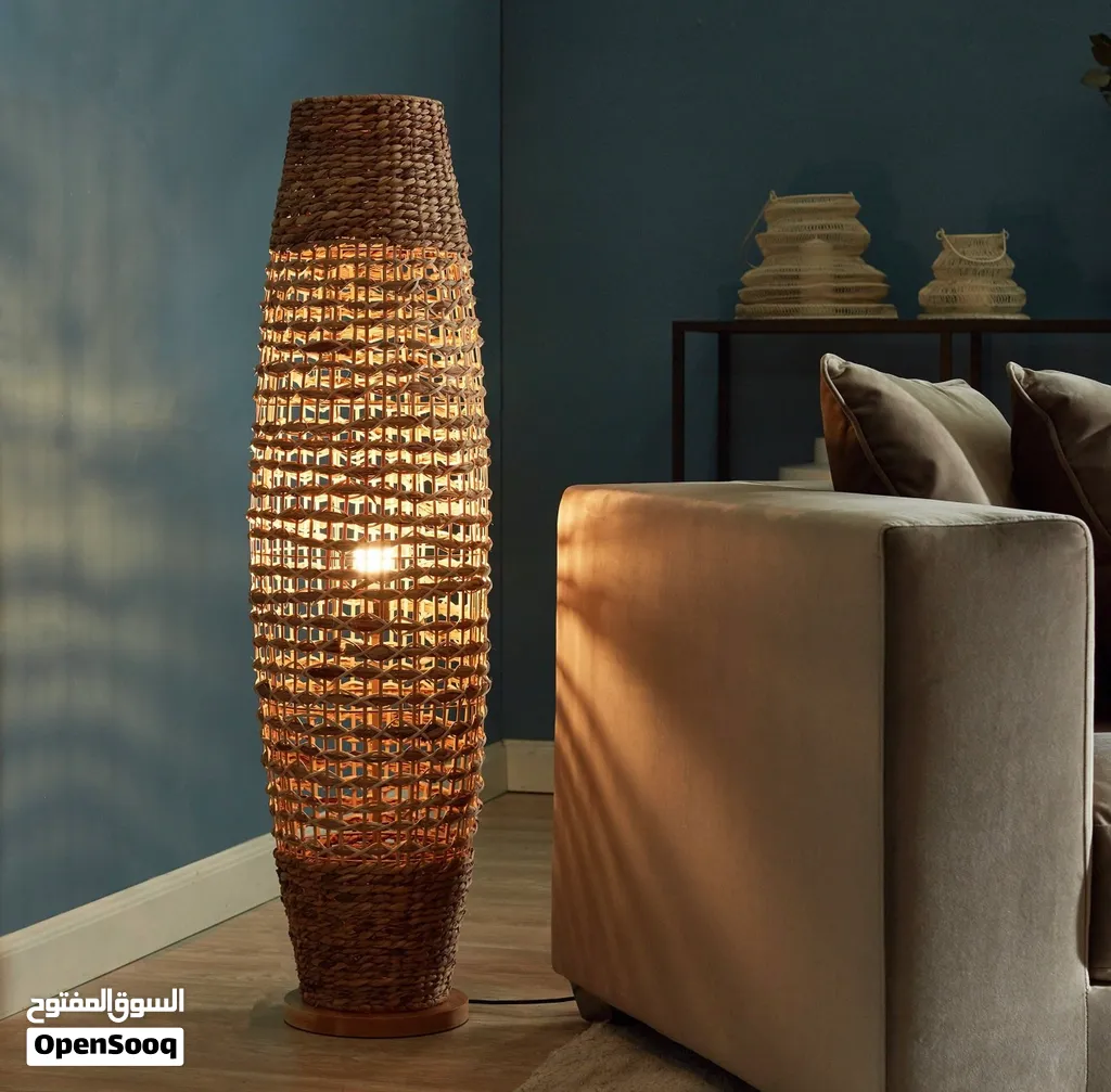 Naturel Water Hyacinth Floor Lamp