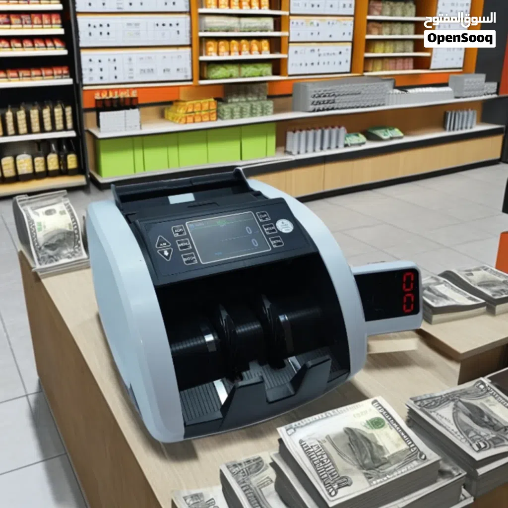 Multi-Currency Money Counterماكنة نقود عد ورقي عدة عملات تظهر المجموع
