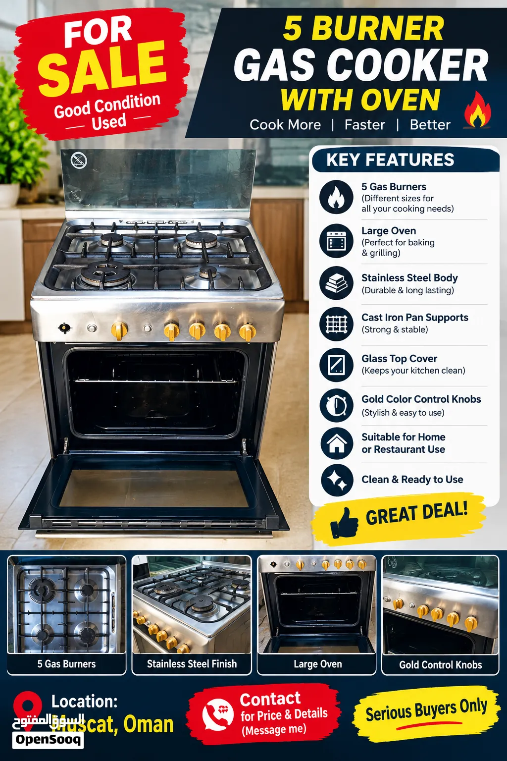 this second hand oven is very good working properly everything alao