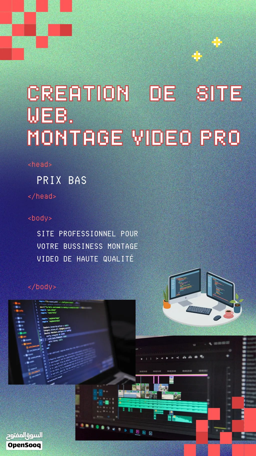 MONTAGE VIDEO PRO,CREATION DE SITE WEB ET D'APP