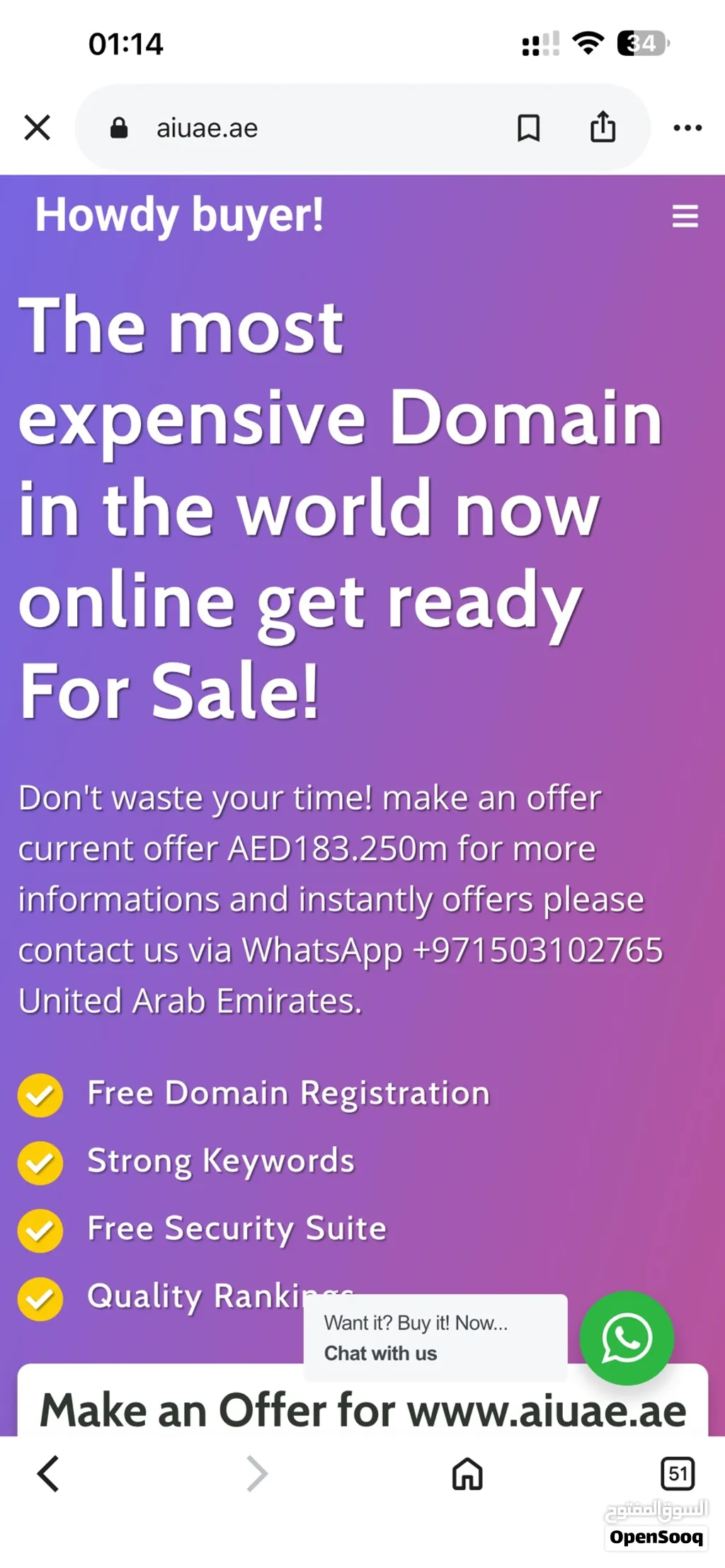Premium .ae Domain For Sale www.aiuae.ae (Make an Offer)