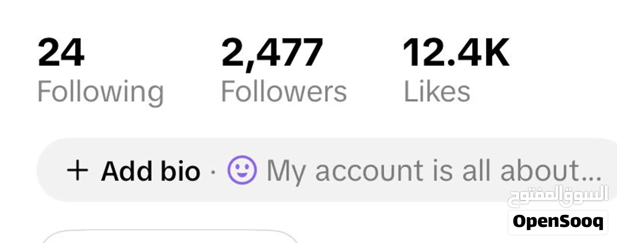 حساب تيكتوك للبيع 2.4K متابع + 12.4K لايك — صورة 1