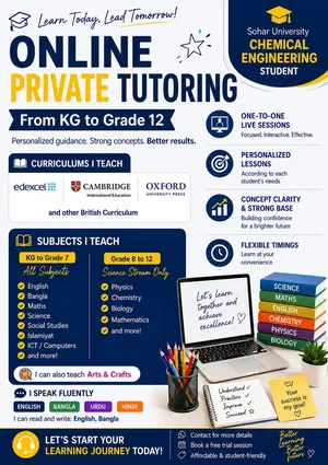 Female Private tutor available online or offline at very reasonable price