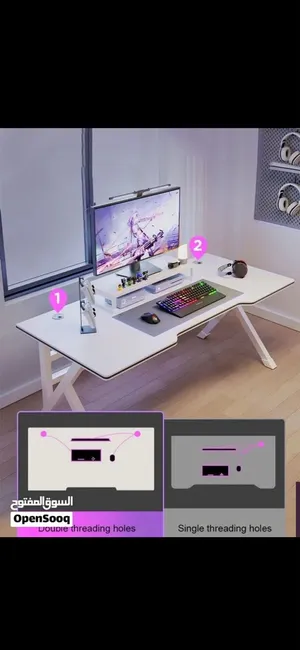 استلم وادفع طاولة قيمنج احترافية بإضاءة RGB واسعة  Professional RGB Gaming Tableطاولة عصرية........