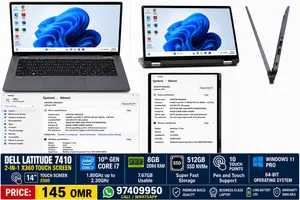 CORE i7 8GB RAM 512GB SSSD 10th GENERATION TOUCH SCREEN DELL LATITUDE 7410 CORE i7 8GB RAM 512GB Scr