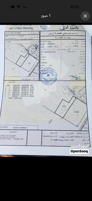 أرض سكنية زراعيه كبيره 13524 متر