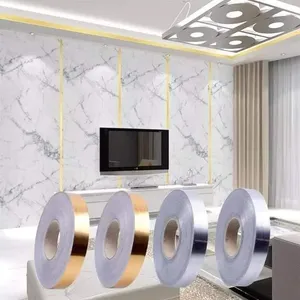 رول 50 متر لاصق ذهبي او فضي  ديكور للارضيات و الحائط لاصق ديكوري للجدران