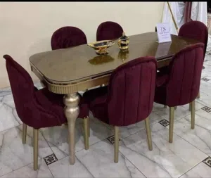 ترابيزه سفره + 6 كراسي خشب زان
