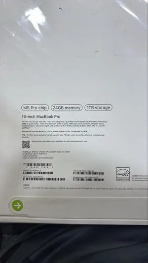 *Brand new   MacBook Pro  M5 Pro Chip 24GB 1TB 16 Inches