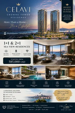 Istanbul Zeytinburnu Sea View Apartments 1+1 & 2+1 Installment Plans $585,000 Zeytinburnu