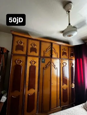 خرانه خشب كبيره 6ضرفات بوفيه خشب قوسه مع ضرفتين قزاز