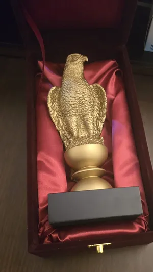 falcon statues  golden color