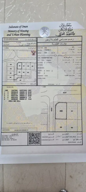 العامرات_ الحاجر الاولى_ ارض ممتازة جداً اول خط وكورنر وعلى شارع قار _ قريب جامع العزيز..انا المالك
