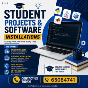 Students university projects and software Installations
