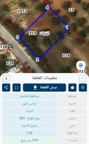 ارض للبيع بالبنيات قريبة من طريق المطار و جامعة البترا من المالك مباشرة