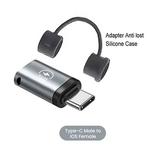 وصلة التحويل (Adapter)  (التحويل بين منفذ لايتنينج Lightning إلى منفذ تايب سي Type-C) مع حزام أمان.