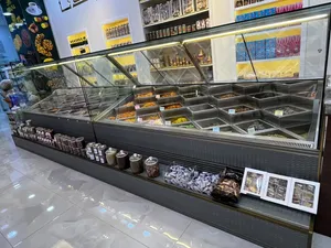 2 pcs glass counter display with built in s