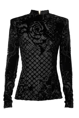 BalmainXH&M limited edition velvet hollow out top size 40