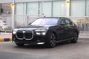 BMW 735I Black GCC full options panoramic  original paint No accident  under warranty till 2030خليجي