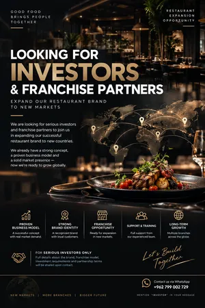 **مطلوب مستثمر / شريك في سوريا   فرصة Franchise في قطاع المطاعم**