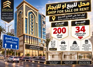 فرصه استثماريه محل تجاري للبيع اول خط من الشارع السريع