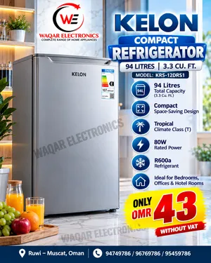 KELON COMPACT REFRIGERATOR – 94 LITRES   ONLY OMR 43.000 – WITHOUT VAT!