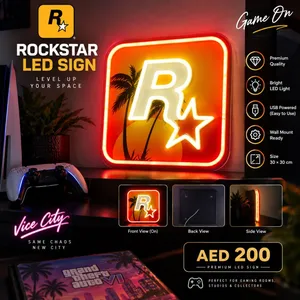 rockstar logo led sign