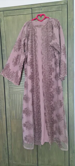 fancy net abaya