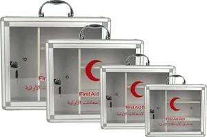 صندوق اسعافات اوليه جداري صندوق تخزين الادويه و معدات الاسعافات الاوليه مصنوع من الالمنيوم و الزجاج