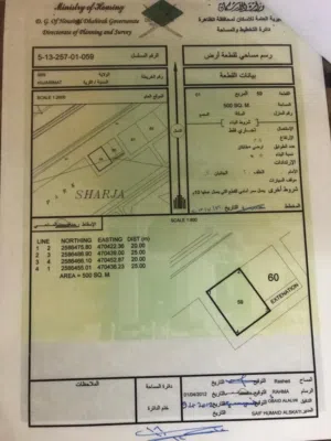 ارض تجارية للبيع مساحة500