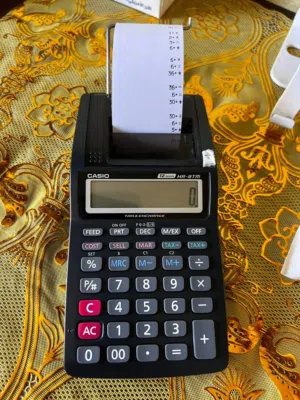 كاسيو آلة حاسبة للطباعة الرقمية بشاشة سعة 12 رقماً طراز HR-8TM-BK أسود