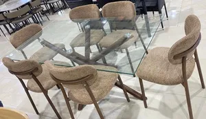 طاولة طعام زجاجية مودرن (6كراسي) جديدة