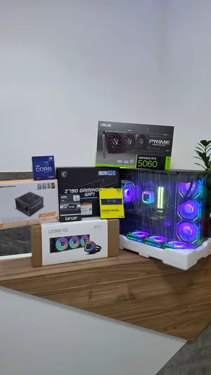 جيمنج pc قنبلة الأداء وبرامج التصميم gaming pc CORE I9 RAM 32GB DDR5 1000GB SSD RTX5060 تبريد مائي