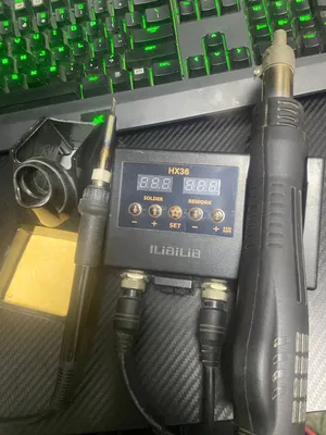 Soldering iron with hot airgun set