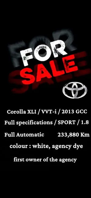 Corolla 2013 GCC 1.8 Single Owner